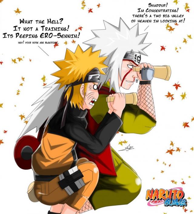 Naruto and Ero Senin peeping